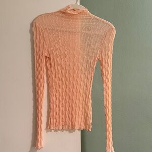 Sheer Peach Long Sleeve Top